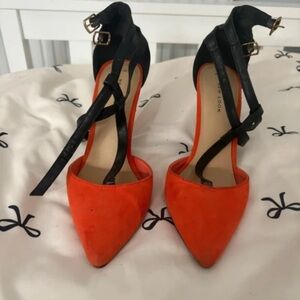 Stylish Black and Orange Women's Heels